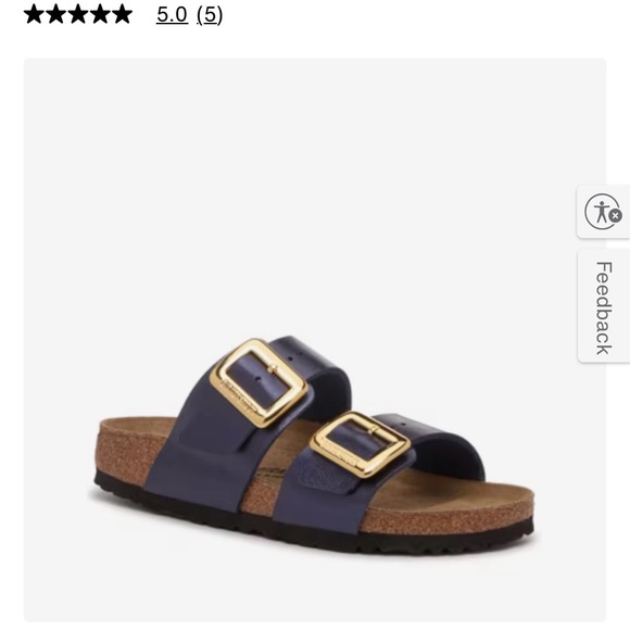 Birkenstock Shoes - Birkenstock Navy Double-Buckle Sandal with Gold Buckles.BRAND NEW IN STORES NOW!